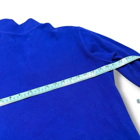 VTG Polo Ralph Lauren Sweatshirt Men’s Sz S Blue 1/4 Zip Pony USA Island Made - Picture 8 of 9